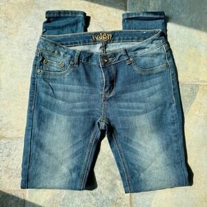 Y2K Reign‎ Stretch Jeans Size 7 Dark Faded Wash Vintage Low Rise Denim